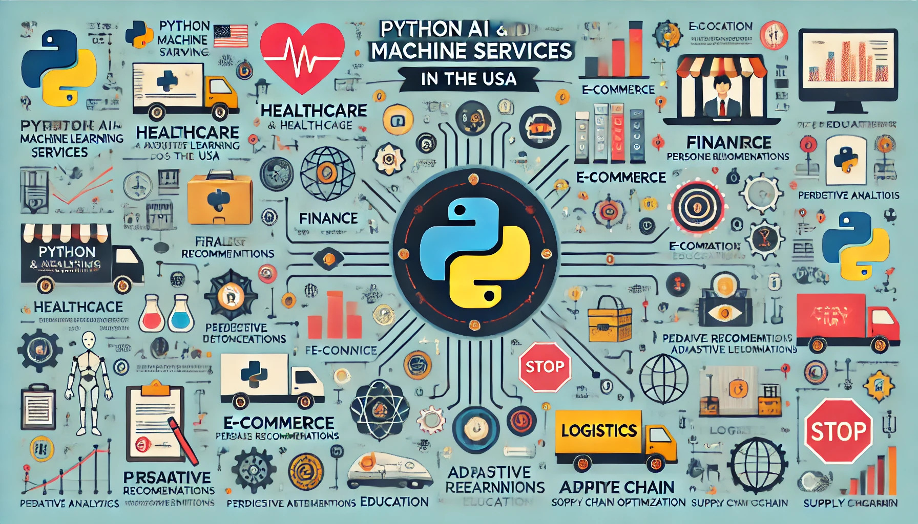 Visual representation of Python and machine services in the U.S., highlighting advancements in technology and service offerings.
